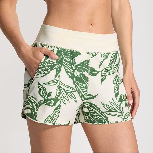 Land's End sunshade UPS 53 inch board shorts panty egret green etched leaves 8 - Picture 6 of 9